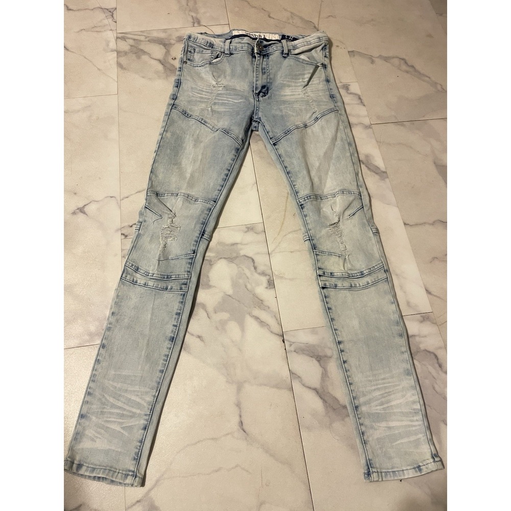Rebels Men Skinny Fit Denim Blue Jeans Size 32x32‎ G0143